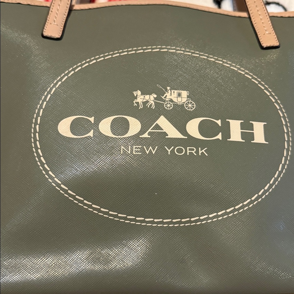 Coach Saffiano Leather Tote small preowned - Picture 3 of 16